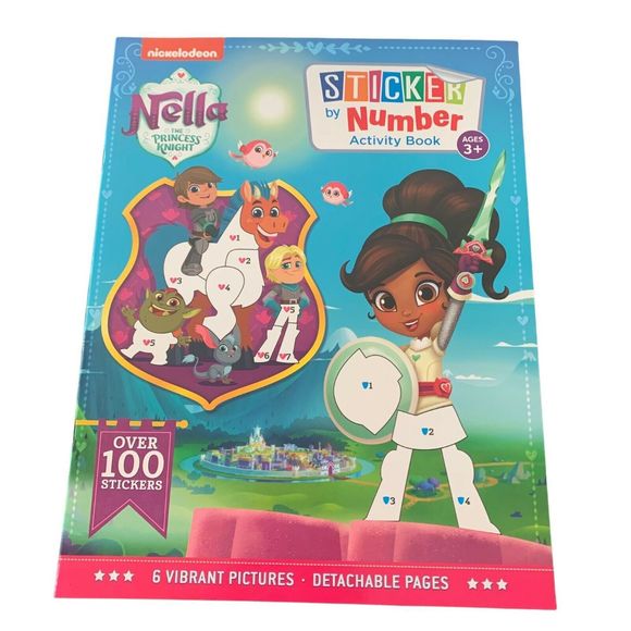 Nella The Princess Knight Sticker by Number &‎ Activity Book with 6 Puzzles - Picture 1 of 6